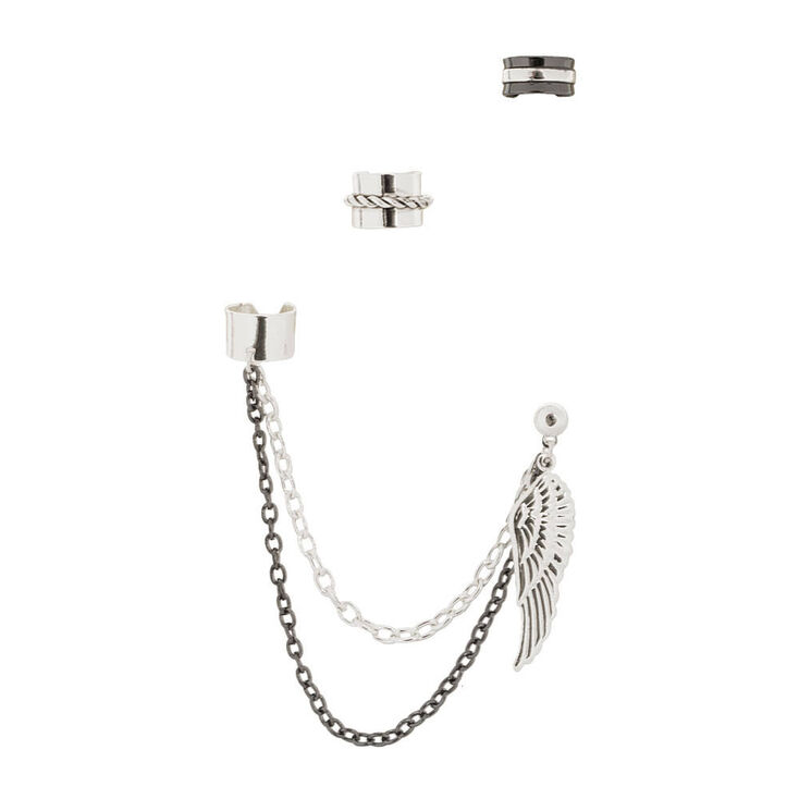 Claire's Ensemble manchettes d'oreilles et clous d'oreilles boule aile d’ange