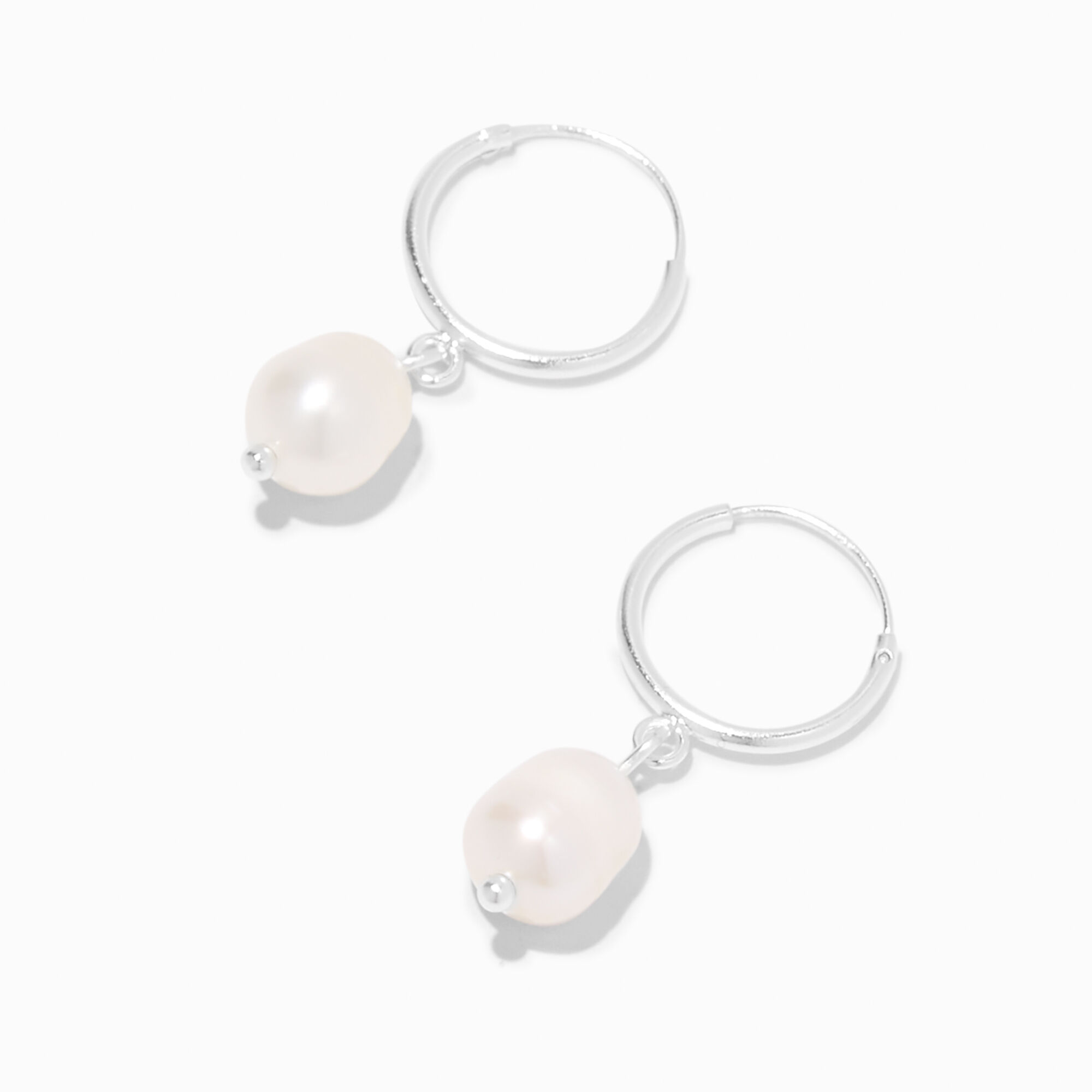 Sterling Silver 12MM Pearl Drop Earrings