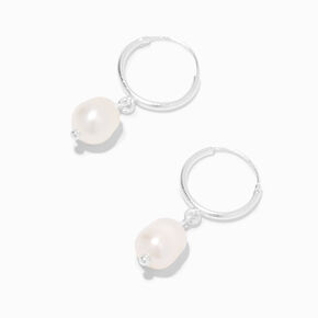 Sterling Silver 12MM Pearl Drop Earrings,