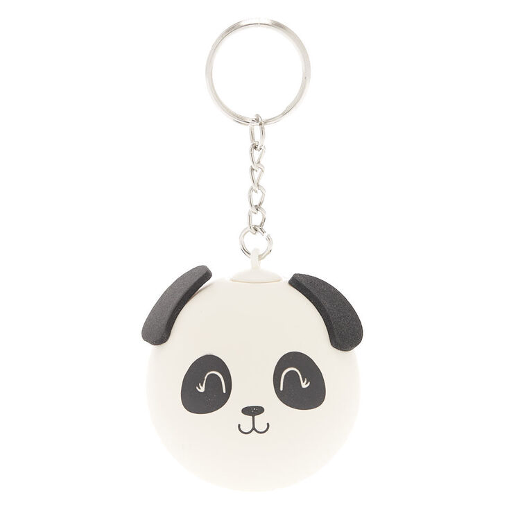 Porte-cl&eacute;s balle anti-stress panda blanc,