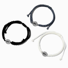 Best Friends Disc Woven Adjustable Cord Bracelets - 3 Pack,