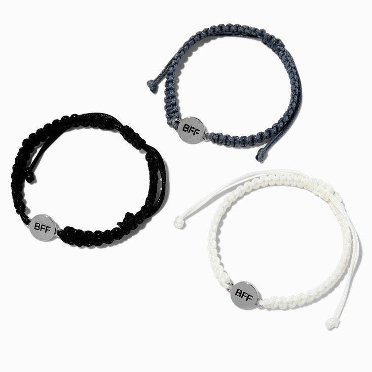 Best Friends Disc Woven Adjustable Cord Bracelets - 3 Pack,