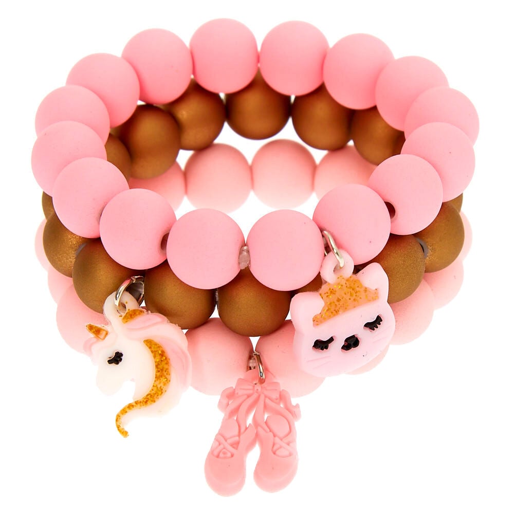 Claire's Club Ballerina Stretch Bracelets - 3 Pack,