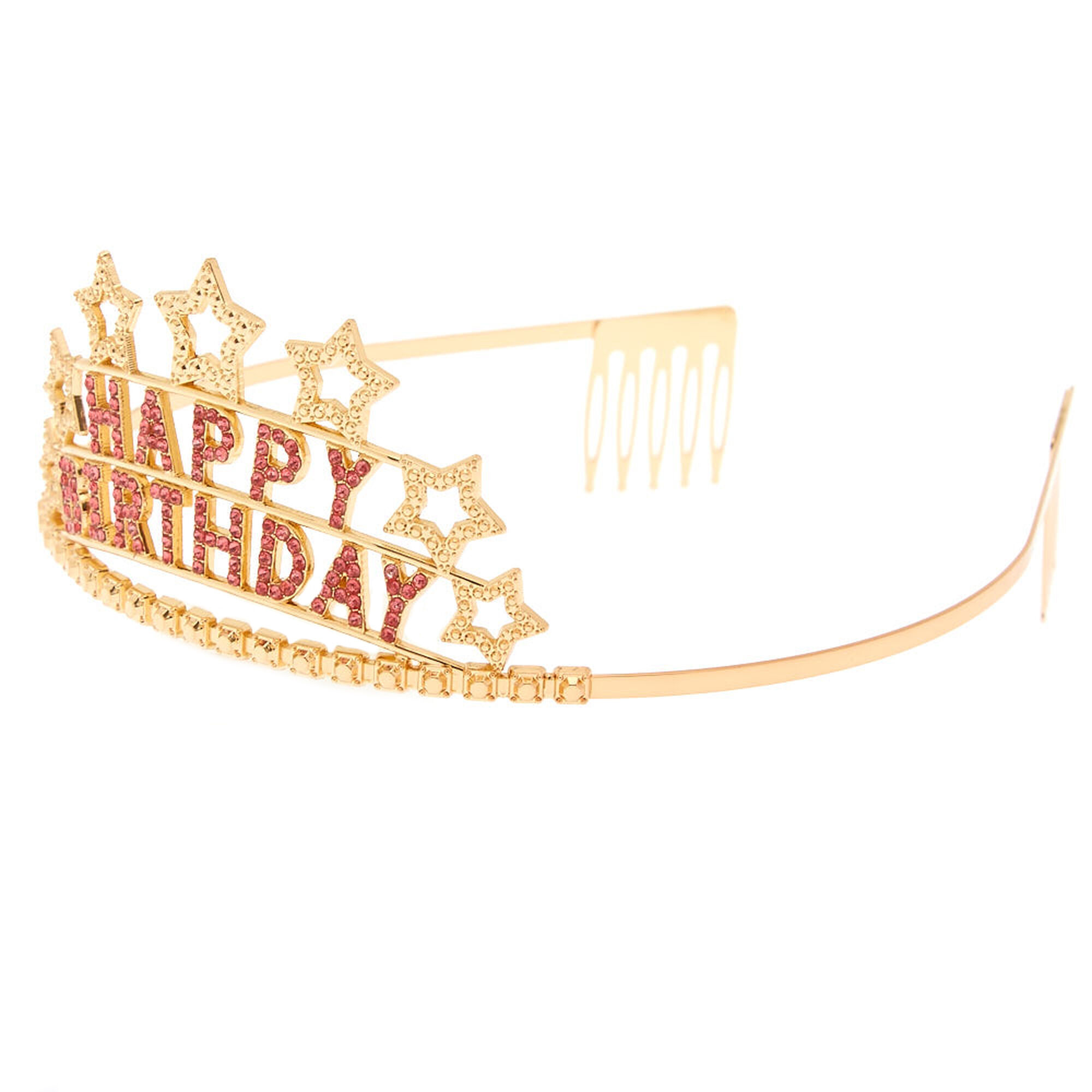 View Claires Club Happy Birthday Tiara Gold information