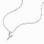 Silver Half Stone Initial Pendant Necklace - Y,