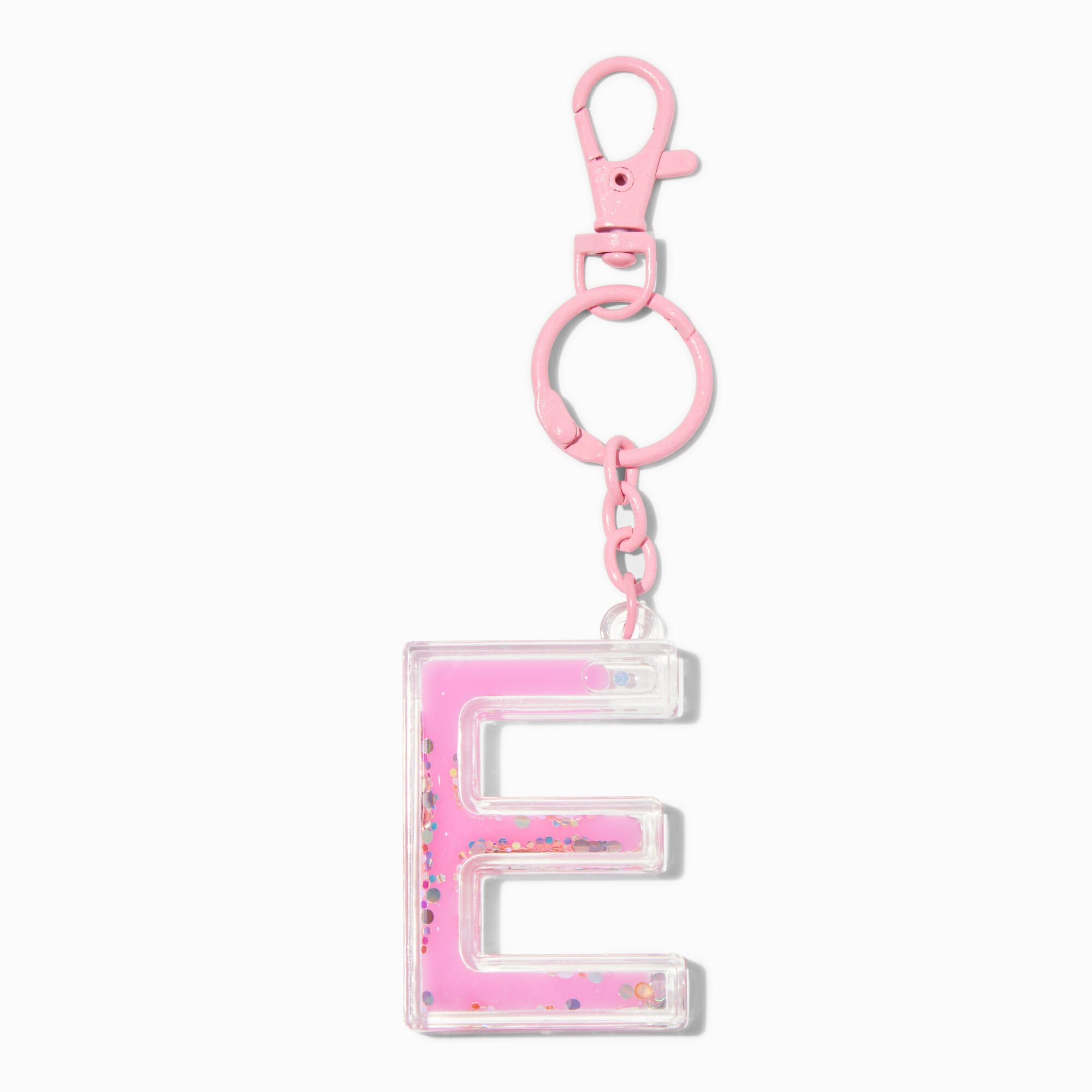 Initial Water-Filled Keychain - E,