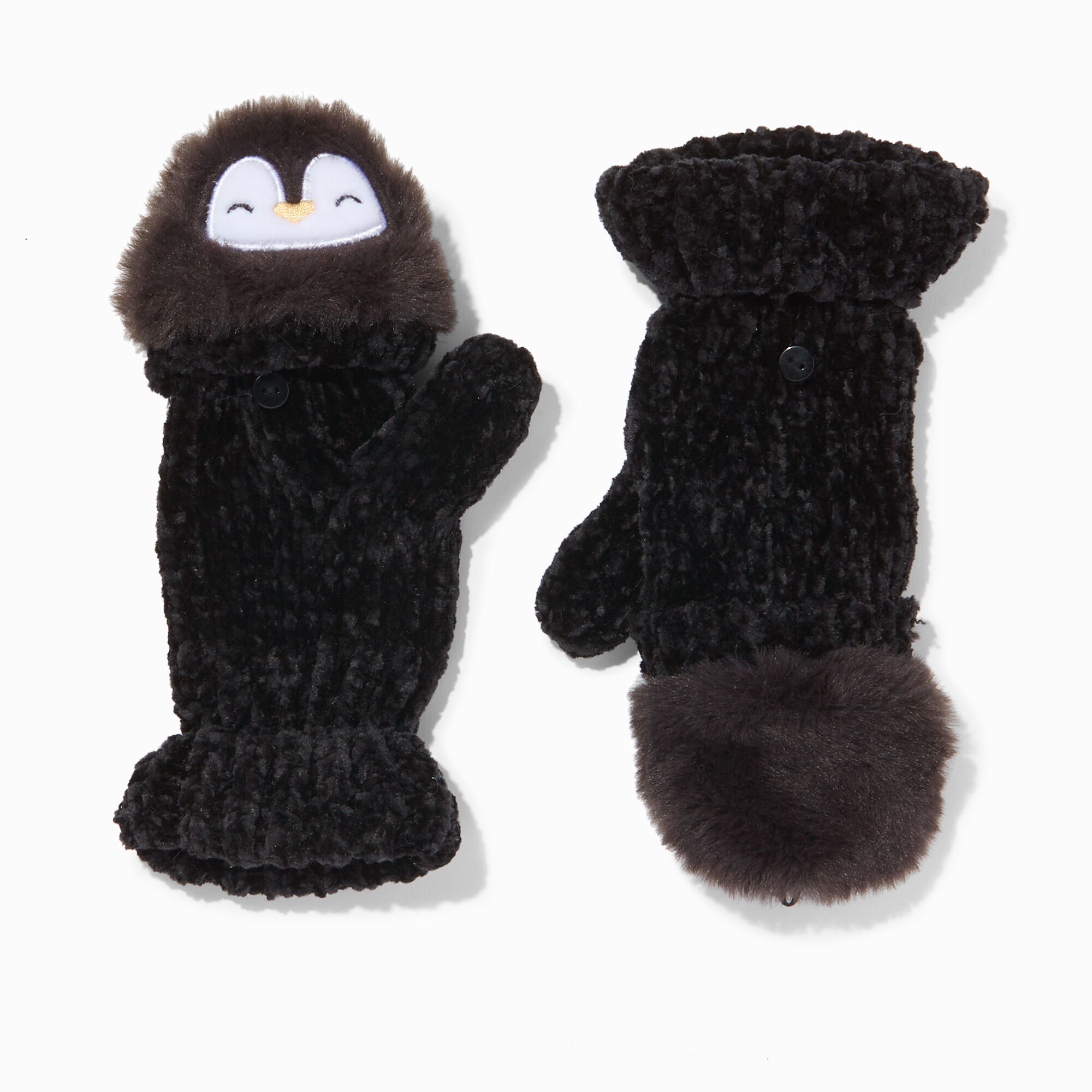 Claire's Club Penguin Black Gloves,