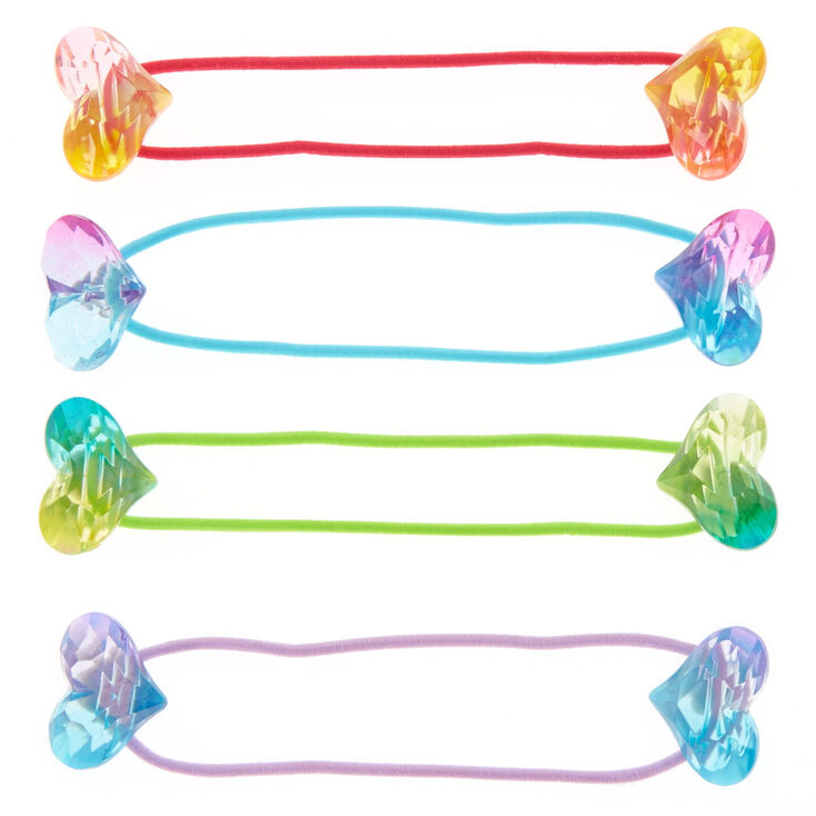 Claire&#39;s Club 4 Pack Heart Gem Hair Ties,