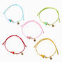 Rainbow Mushroom Adjustable Friendship Bracelets - 5 Pack,