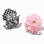 Pink &amp; Black Checkerboard Small Hair Claws &#40;2 Pack&#41;,