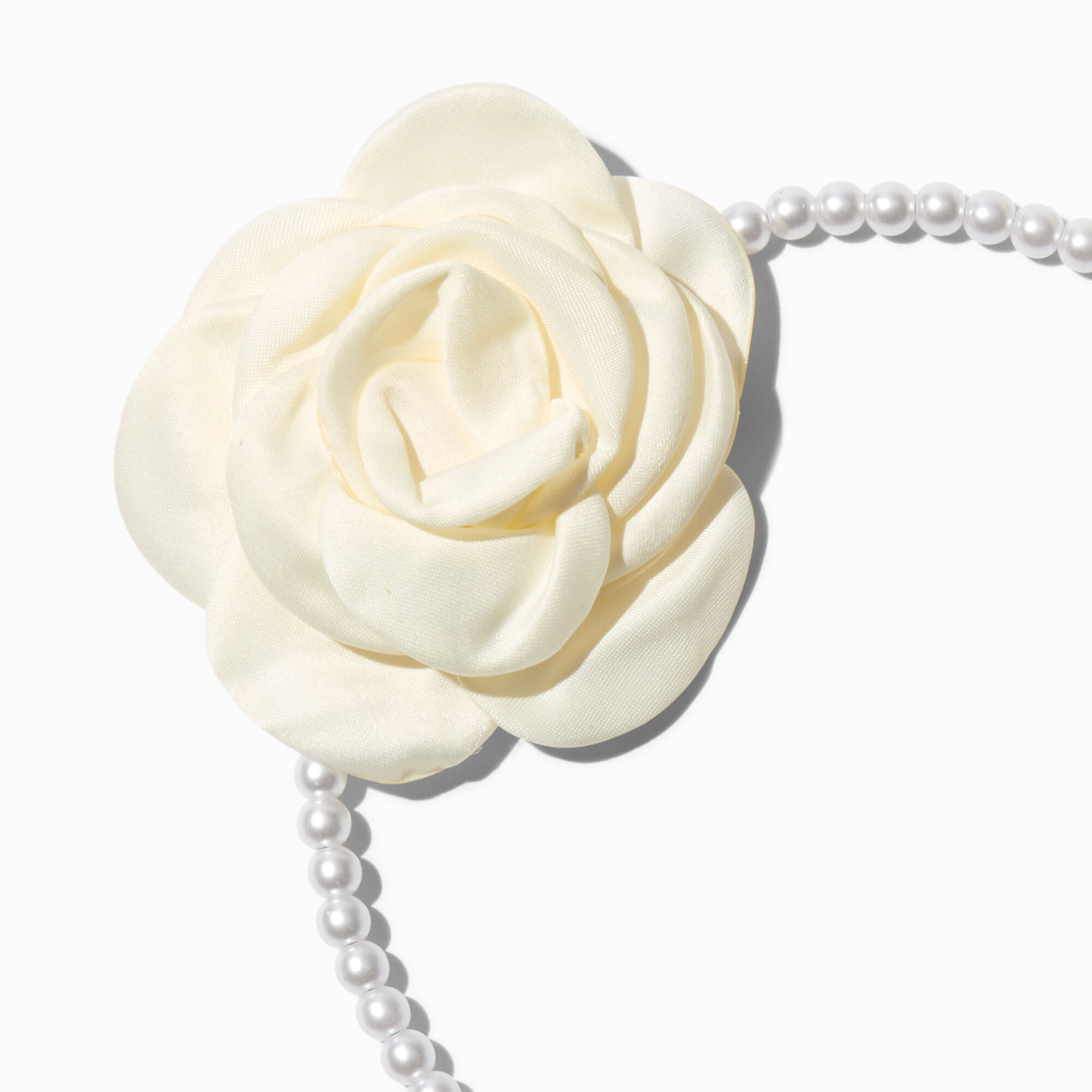 Claire's Club Ivory Flower Headband & Snap Hair Clip Set - 3 Pack,