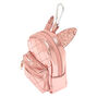 Metallic Cat Ears Mini Backpack Keychain - Pink,