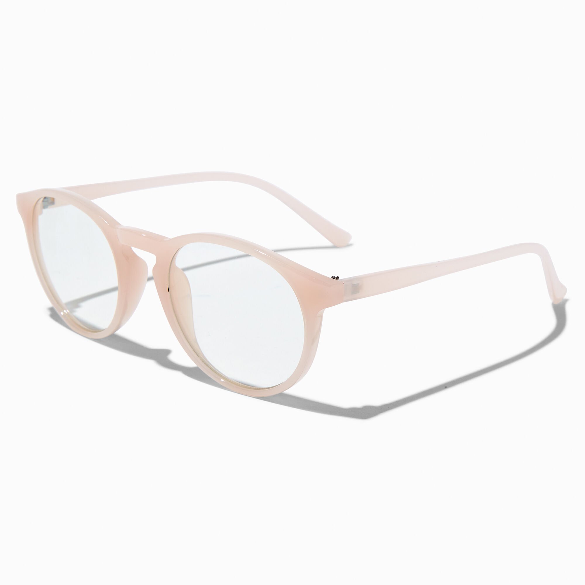 Claire's Club Milky Pink Clear Lens Oval Frames,