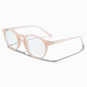Claire&#39;s Club Milky Pink Clear Lens Oval Frames,