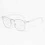 Silver Retro Browline Clear Lens Frames - Clear,