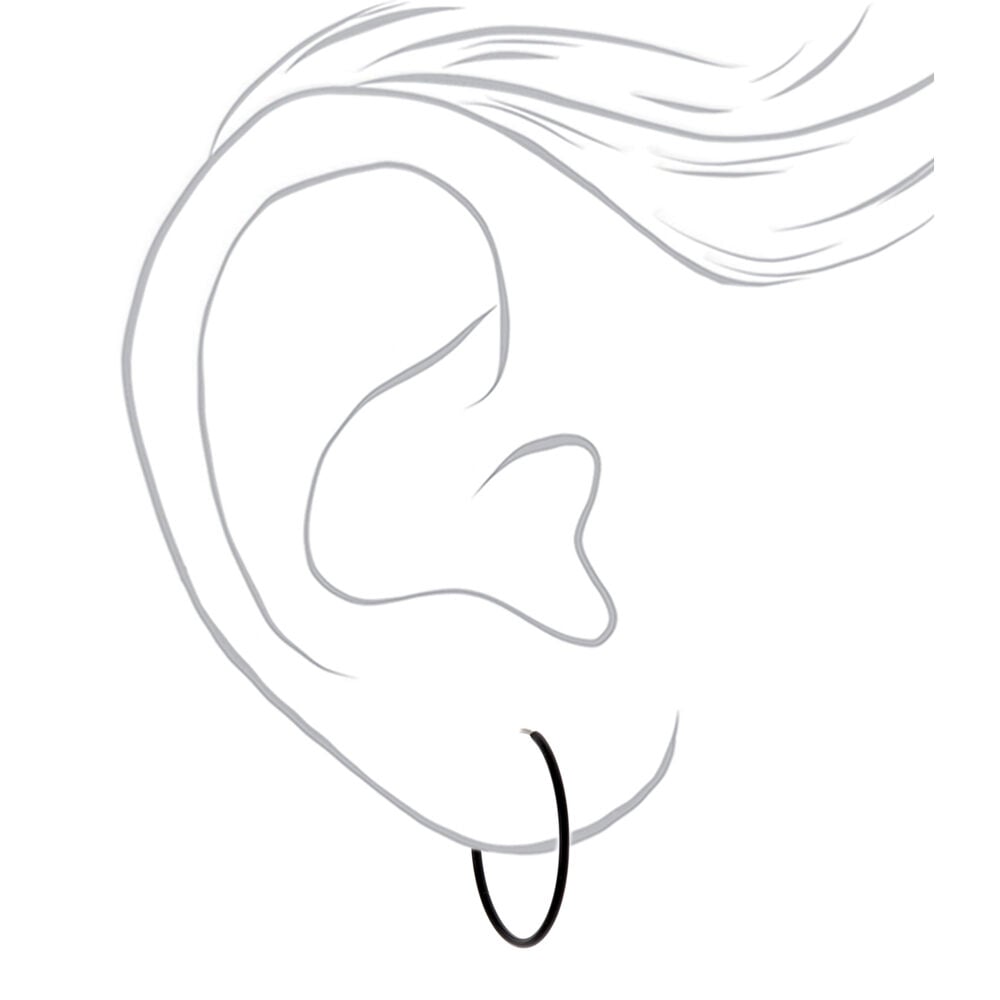 25MM Hoop Earrings - Black,