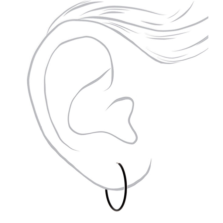 25MM Hoop Earrings - Black,
