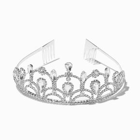 Silver Rhinestone Linda Tiara,
