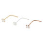 Mixed Metal 22G Nose Stud Set - 3 Pack,