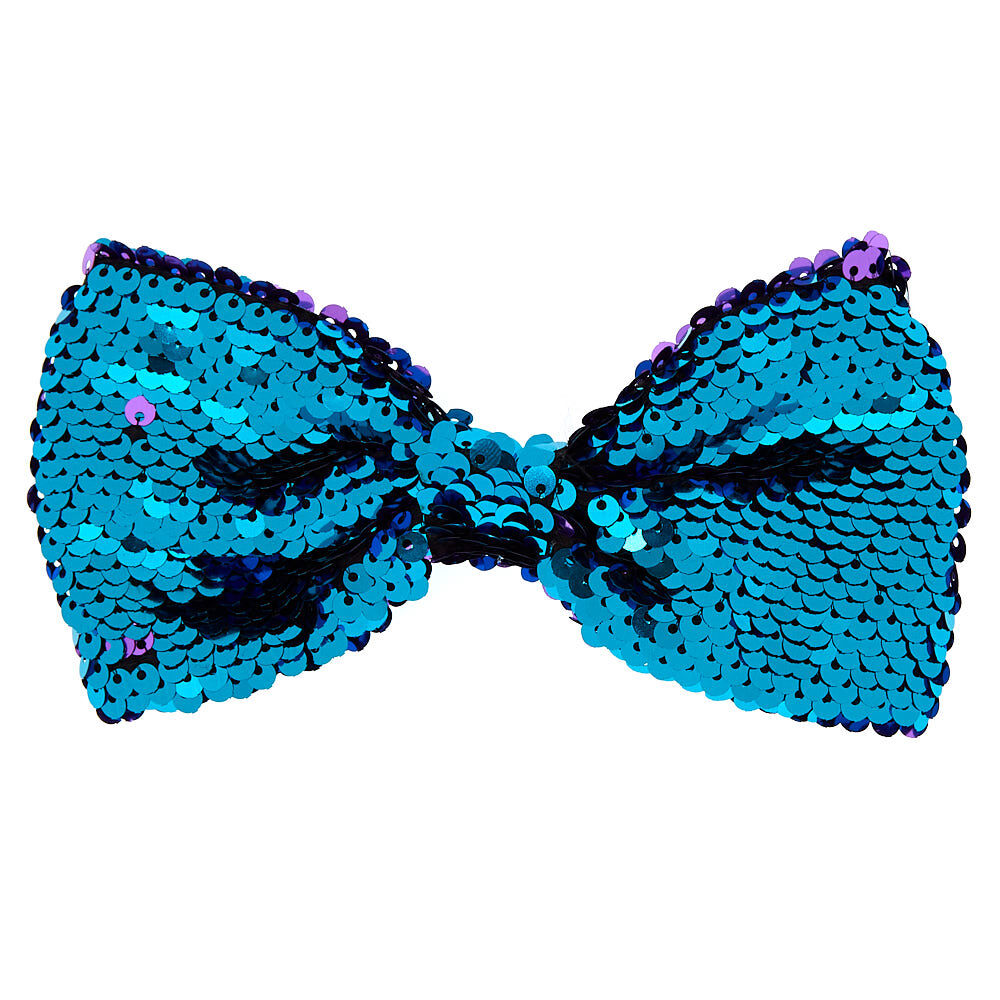 Barrette à nœud pour cheveux à sequins de sirène,