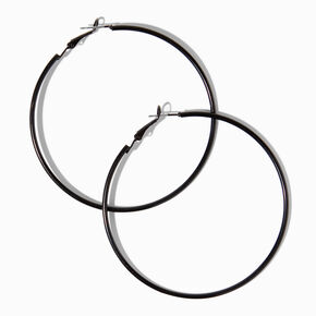 Black 70MM Hoop Earrings,