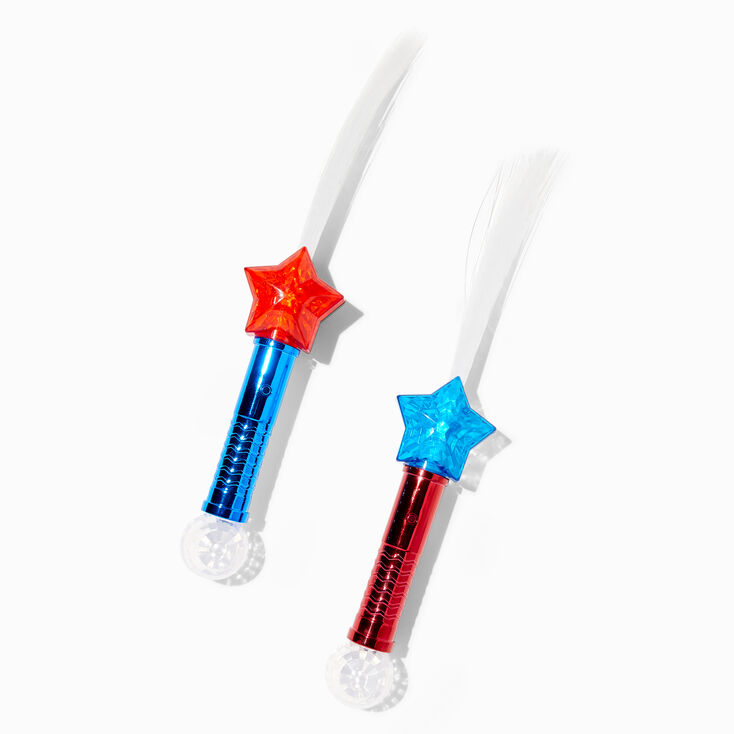 Red, White, &amp; Blue Stars Light Up Wand - Colors Vary,