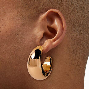 Gold-tone Chunky Half Hoop Earrings,