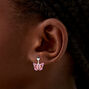 Pink Butterfly 0.5&quot; Clip-On Drop Earrings,