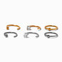 20G Mixed Metal Titanium Cubic Zirconia Nose Hoops - 6 Pack,