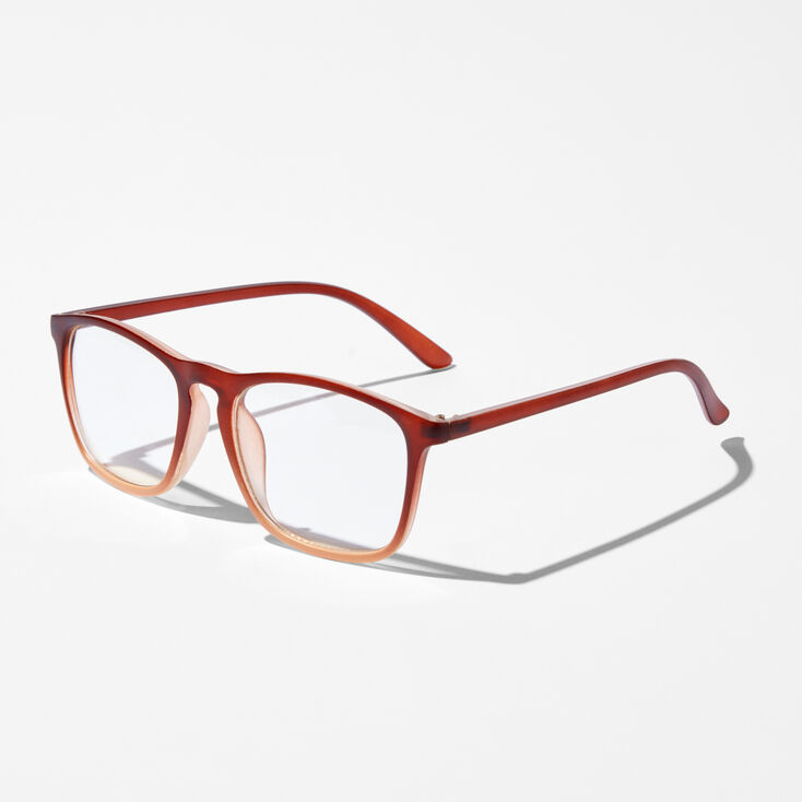 Brown &amp; Beige Ombre Clear Lens Frames,