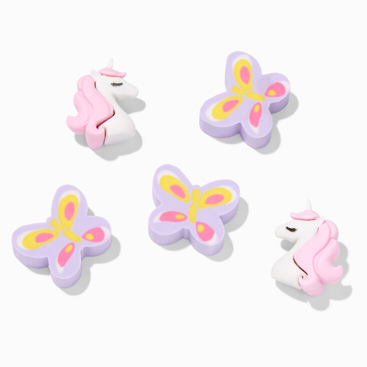Butterfly Unicorn Erasers - 5 Pack,