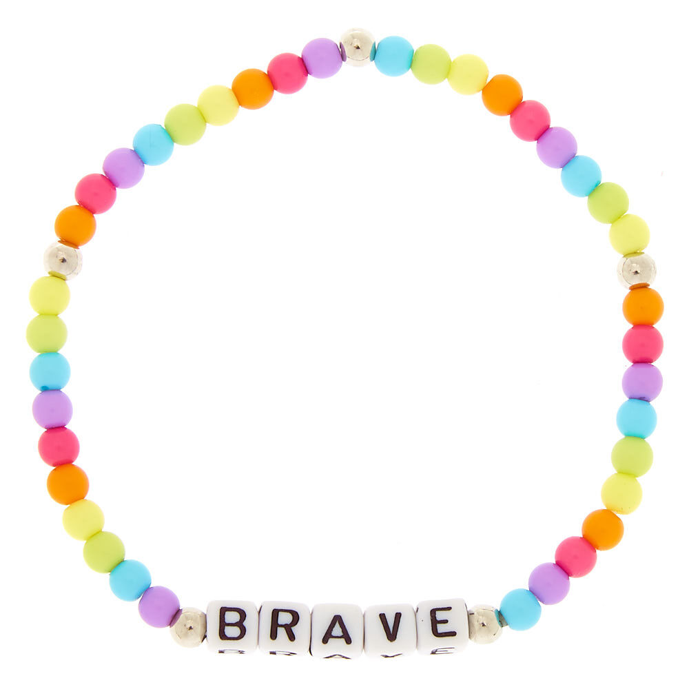 Rainbow Brave Beaded Stretch Bracelet,
