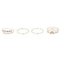 Silver Chevron Midi Rings - 4 Pack,