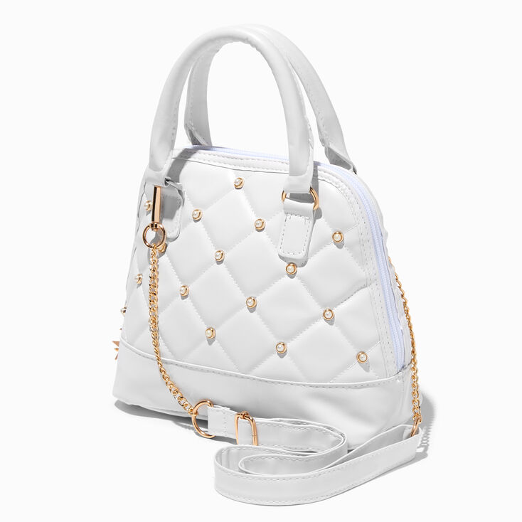 Women's Pearl Handbag, Pearl White Woman Bag, White Handbag Pearls