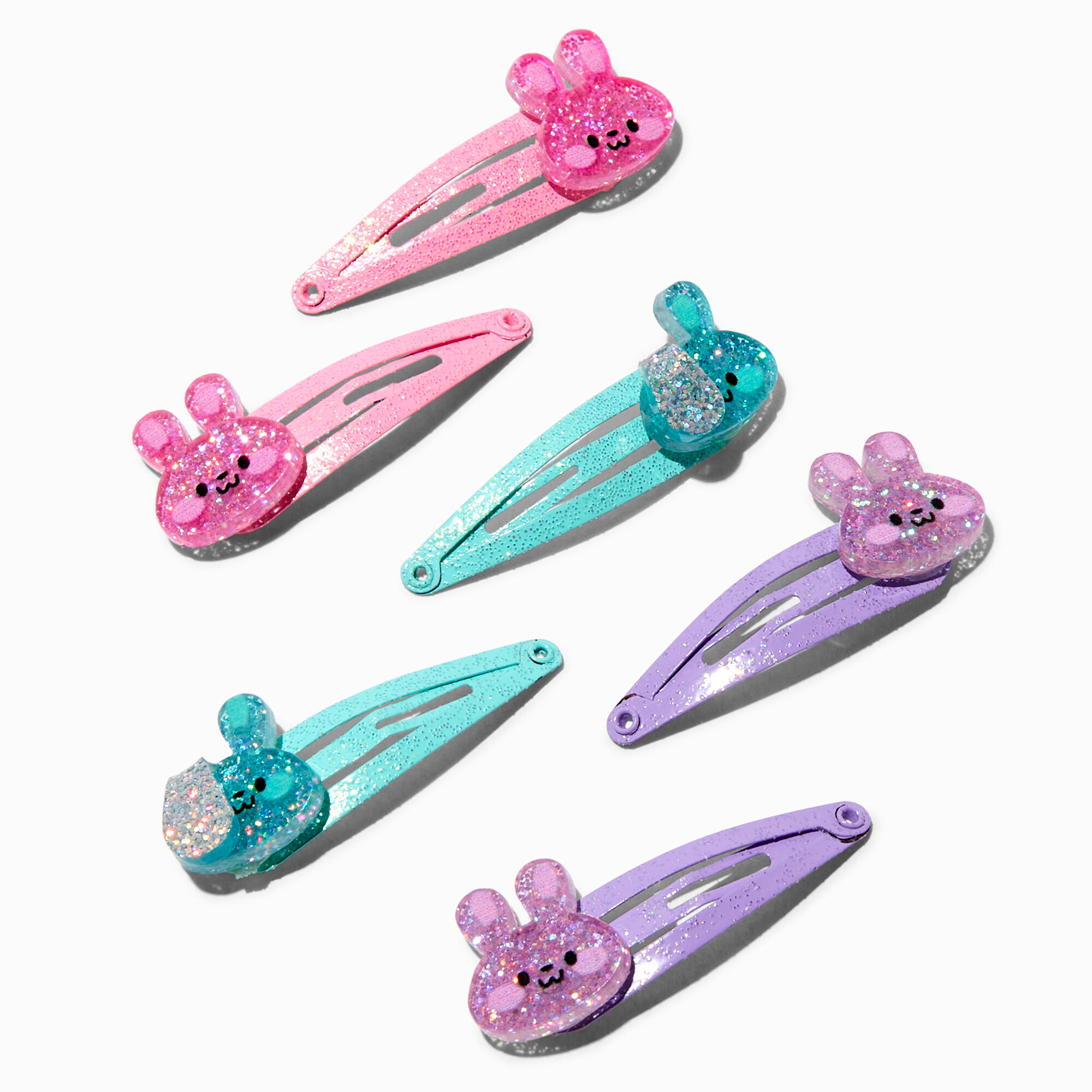 View Claires Club Bunny Icon Snap Hair Clips 6 Pack information