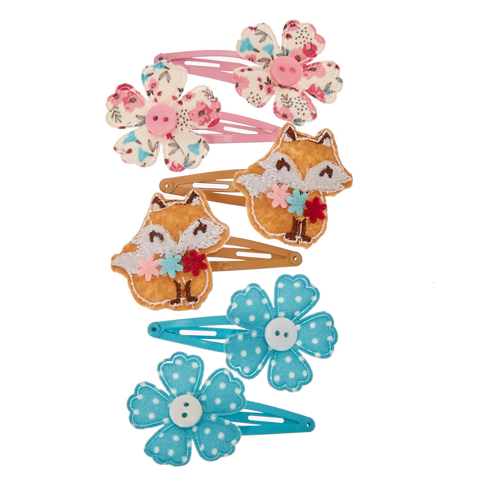 Claire's Club Flower Snap Hair Clips - 6 Pack,