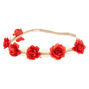 Couronne de fleurs avec roses rouges,