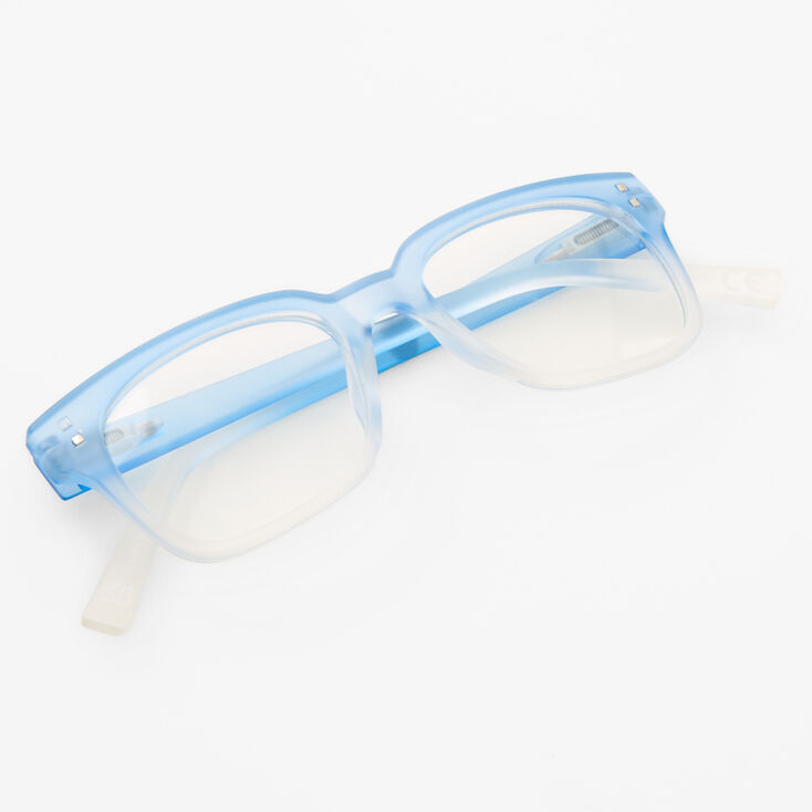 Blue Ombre Solar Blue Light Reducing Retro Clear Lens Frames,