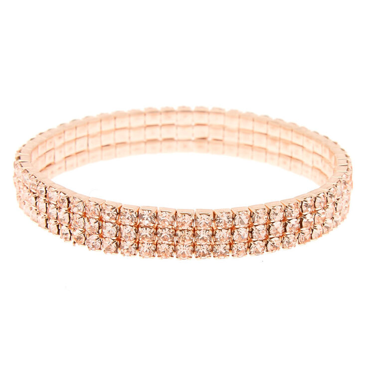 Rose Gold Rhinestone Stretch Bracelet,