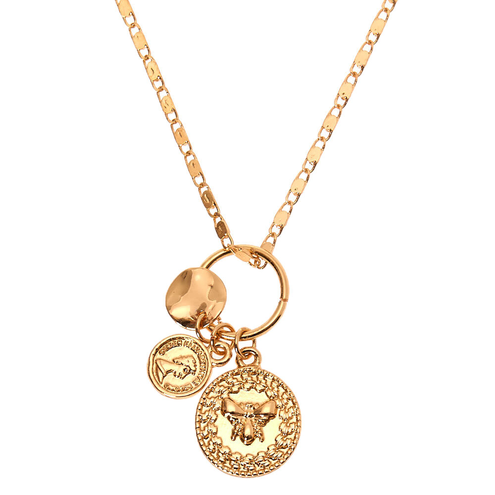 Gold Coin Pendant Necklace,