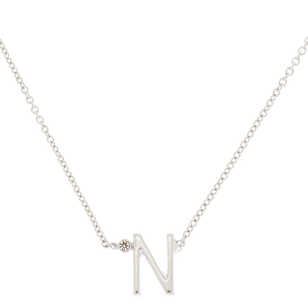Silver Initial Necklace N