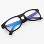 Claire&#39;s Club Solar Blue Light Reducing Retro Clear Lens Black Frames,