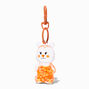 Porte-cl&eacute;s &agrave; paillettes rempli d&rsquo;eau ours orange,