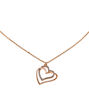 Rose Gold &amp; Crystal Linked Hearts Necklace,