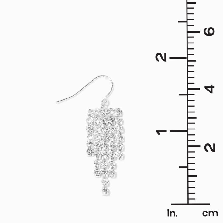 Silver Crystal Fringe 1.5&quot; Drop Earrings,
