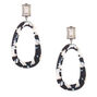 3&quot; Black &amp; White Resin Mod Drop Earrings,