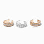 Manchettes d&rsquo;oreilles d&eacute;cor&eacute;es &eacute;paisses en m&eacute;taux mixtes - Lot de 3,