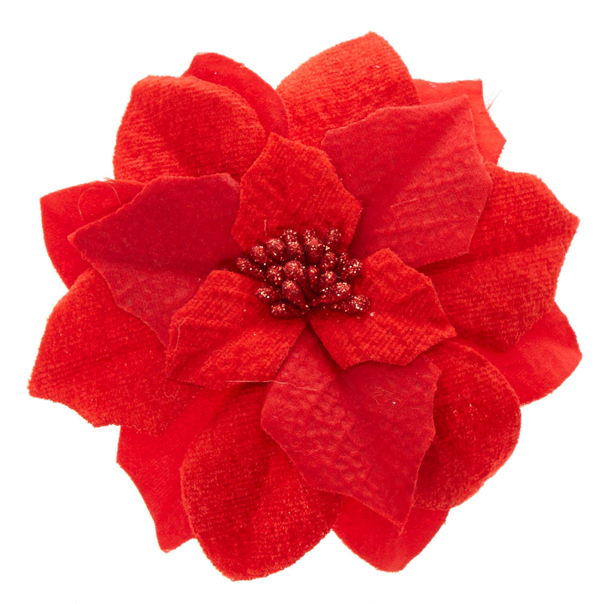red poinsettia flower hair clip claire s us
