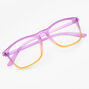 Lunettes &agrave; verres transparents violettes et jaunes,