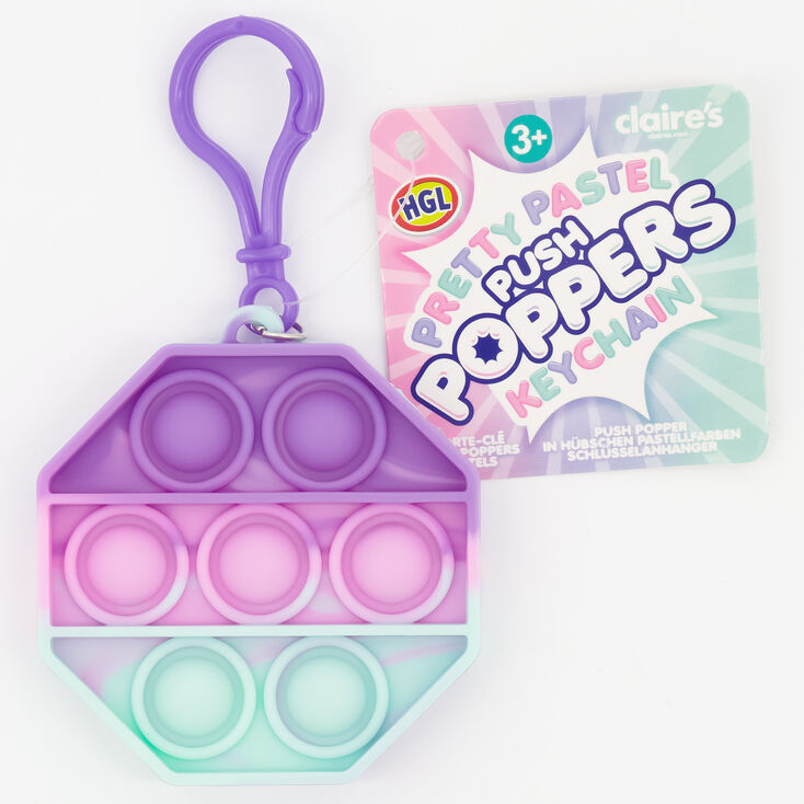 Jouet fidget Push Poppers porte-cl&eacute;s pastel - Les mod&egrave;les peuvent varier,